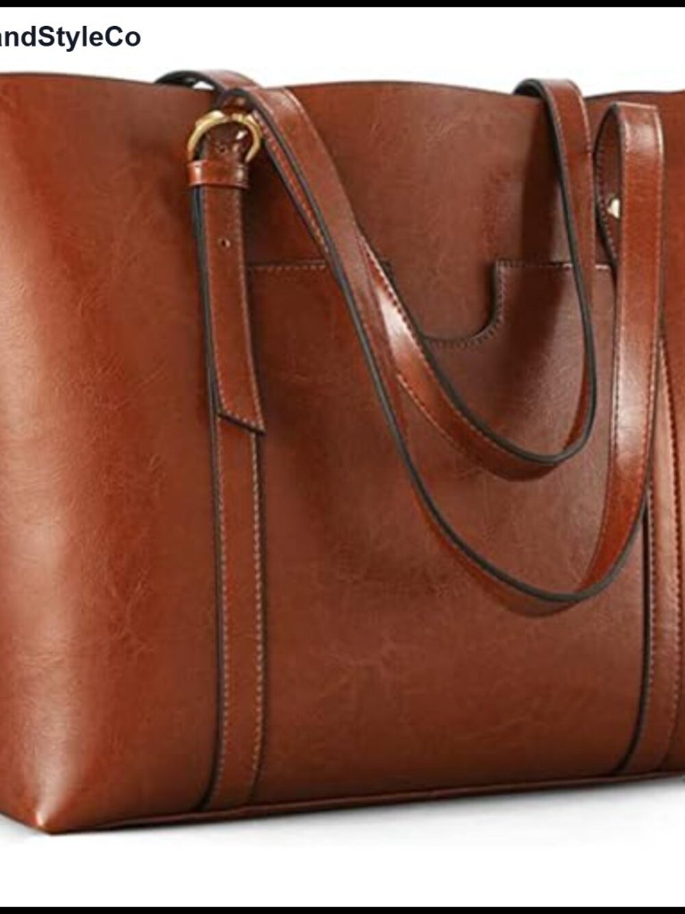 Genuine Leather Tote Bag Waxed Cowhide Shoulder Purse